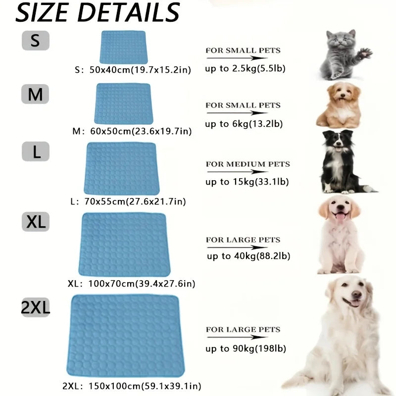 Extra Large Dog Cooling Mat – Summer Ice Pad Bed for Dogs & Cats