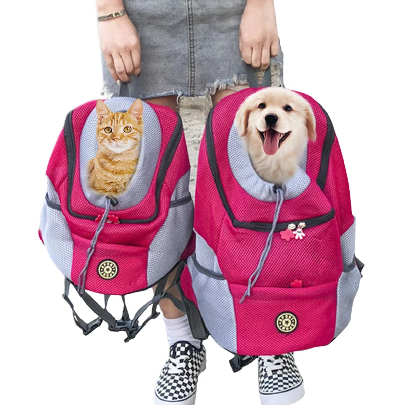 Outdoor Pet Carrier Backpack – Double Shoulder Travel Bag for Dogs & Cats