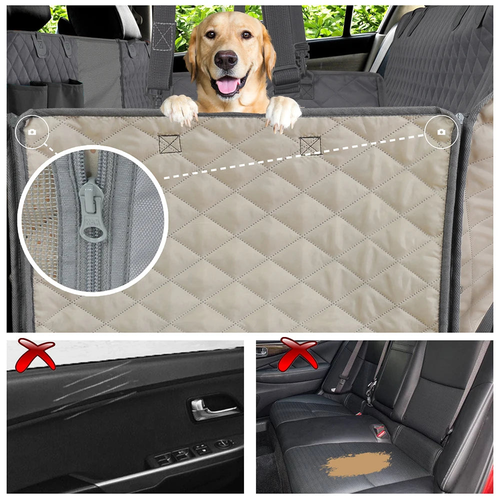 PETRAVEL Waterproof Dog Car Seat Cover – Hammock-Style Rear Seat Protector