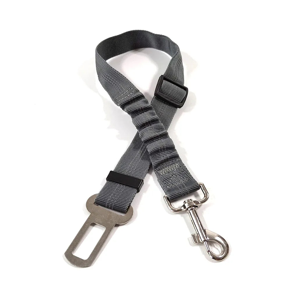 Adjustable Reflective Dog Car Seat Belt – Cushioned Elastic Travel Harness