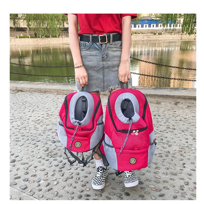 Outdoor Pet Carrier Backpack – Double Shoulder Travel Bag for Dogs & Cats