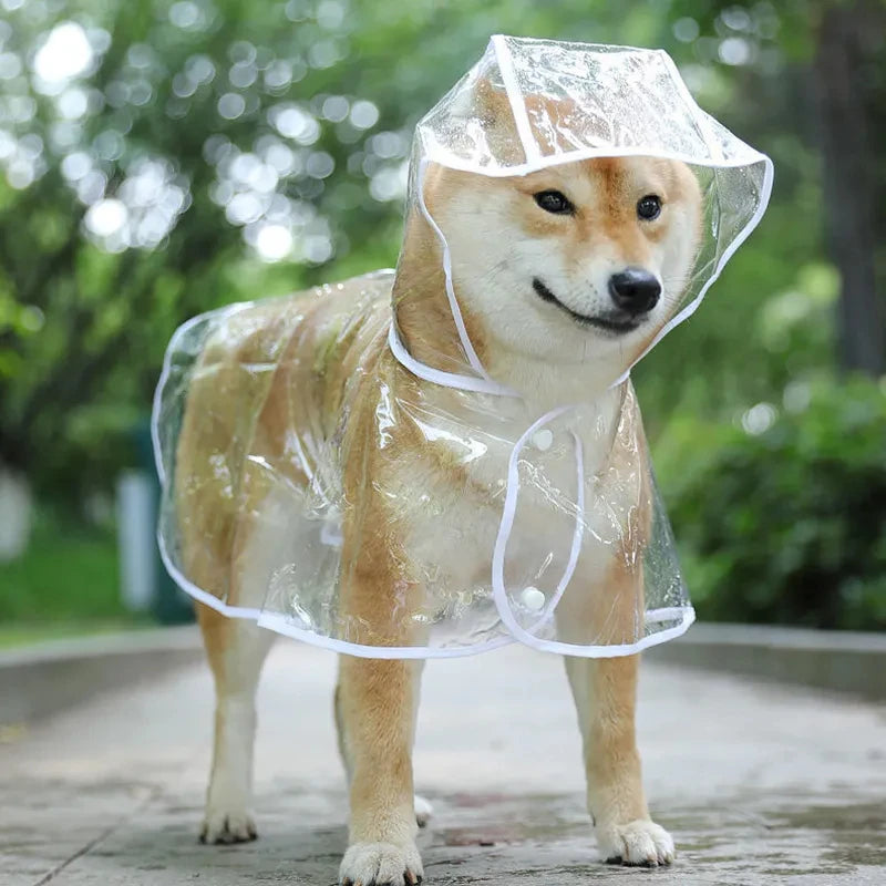 Transparent Dog Raincoat – Waterproof Hooded Jacket for Small Dogs & Puppies