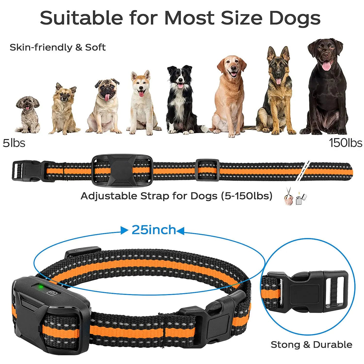 3300Ft Dog Training Collar – Waterproof Rechargeable Remote E-Collar