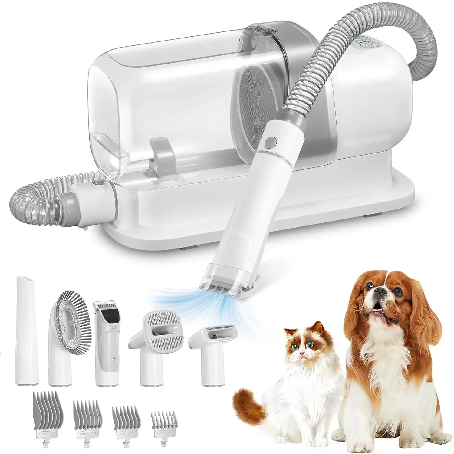 Dog Grooming Vacuum Kit with 2.3L Hair Collection & Pet Brush Tools