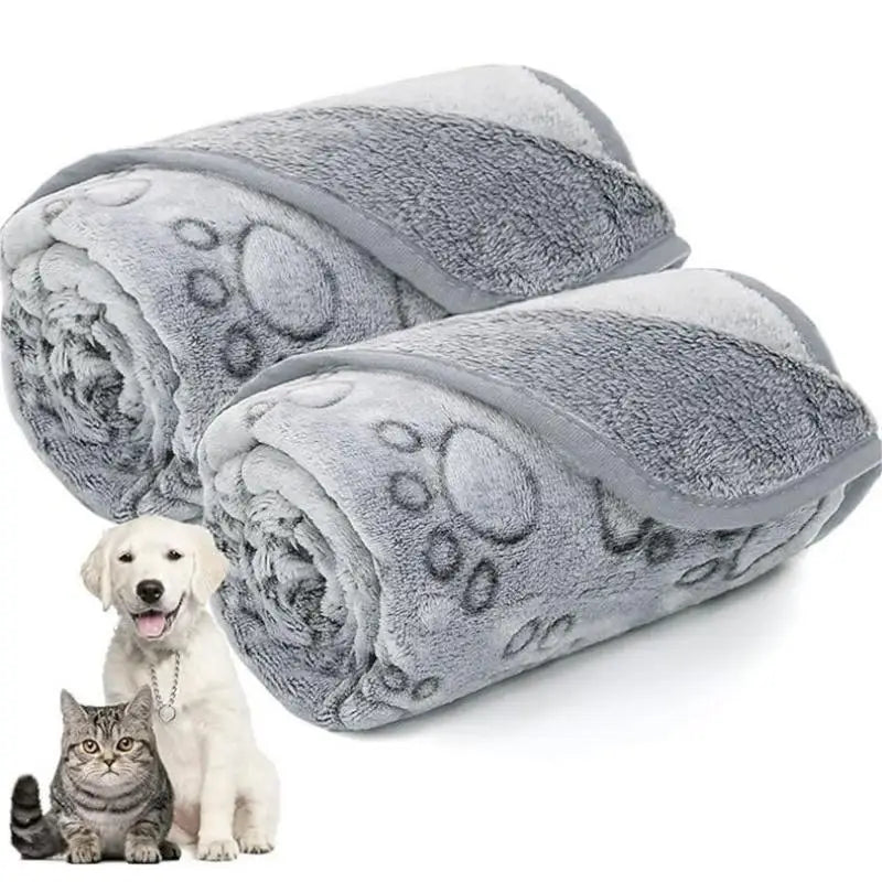 Soft Cartoon Pet Blanket – Fluffy Warm Bed Mat for Cats & Dogs