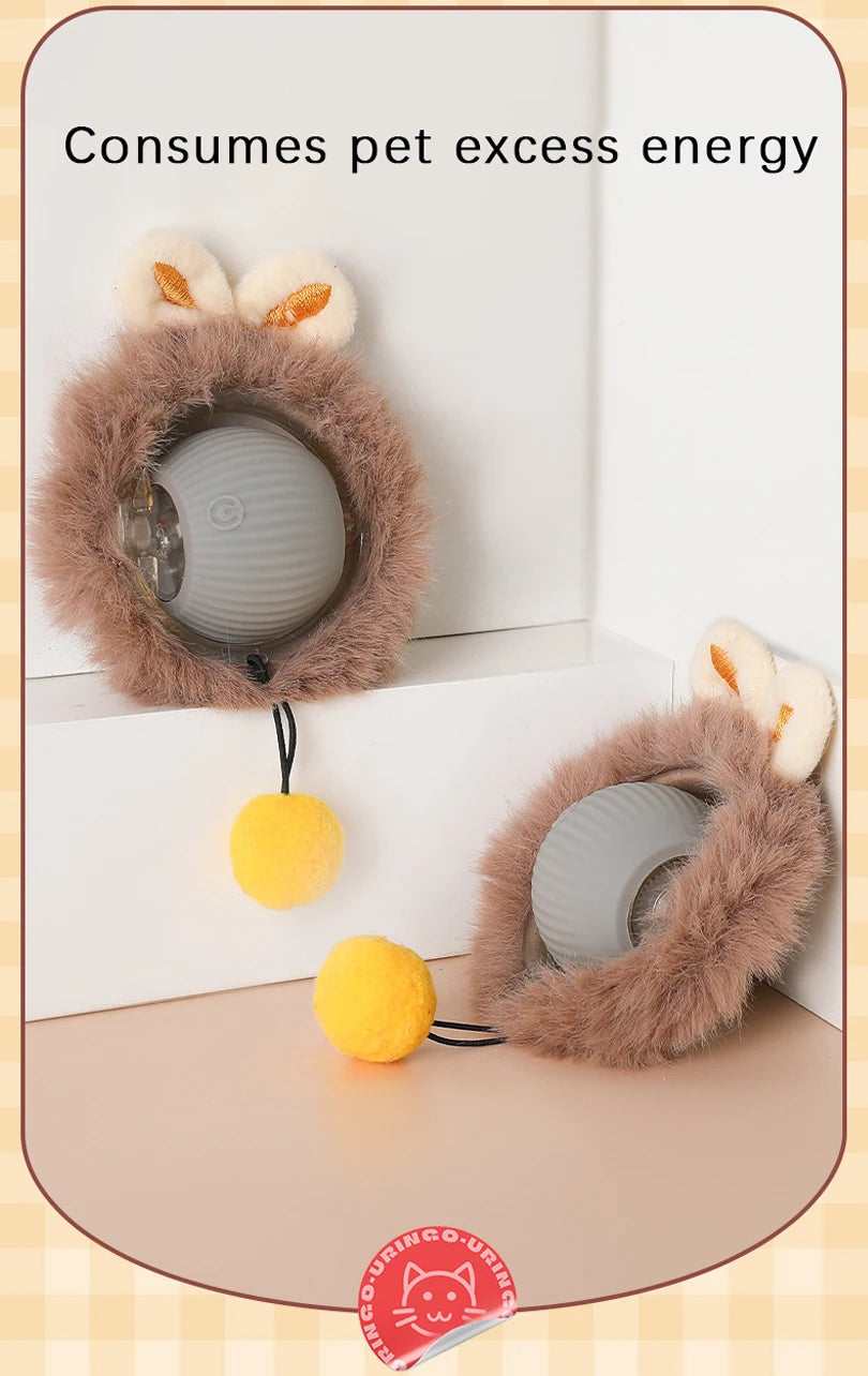 Motion-Activated Rolling Cat Toy – Fast Ball in Pouch for Indoor Play