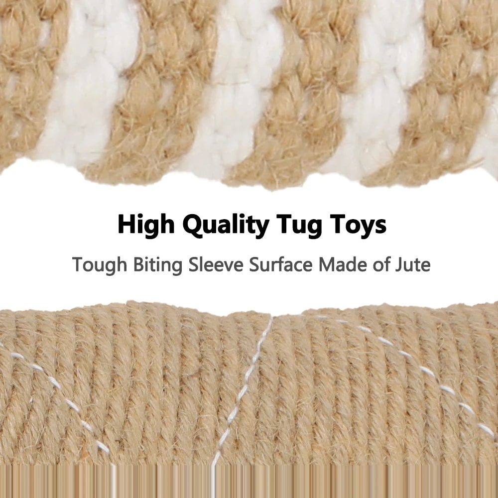 Dog Training Bite Tug Toy – Durable Chew Pillow with 2 Rope Handles