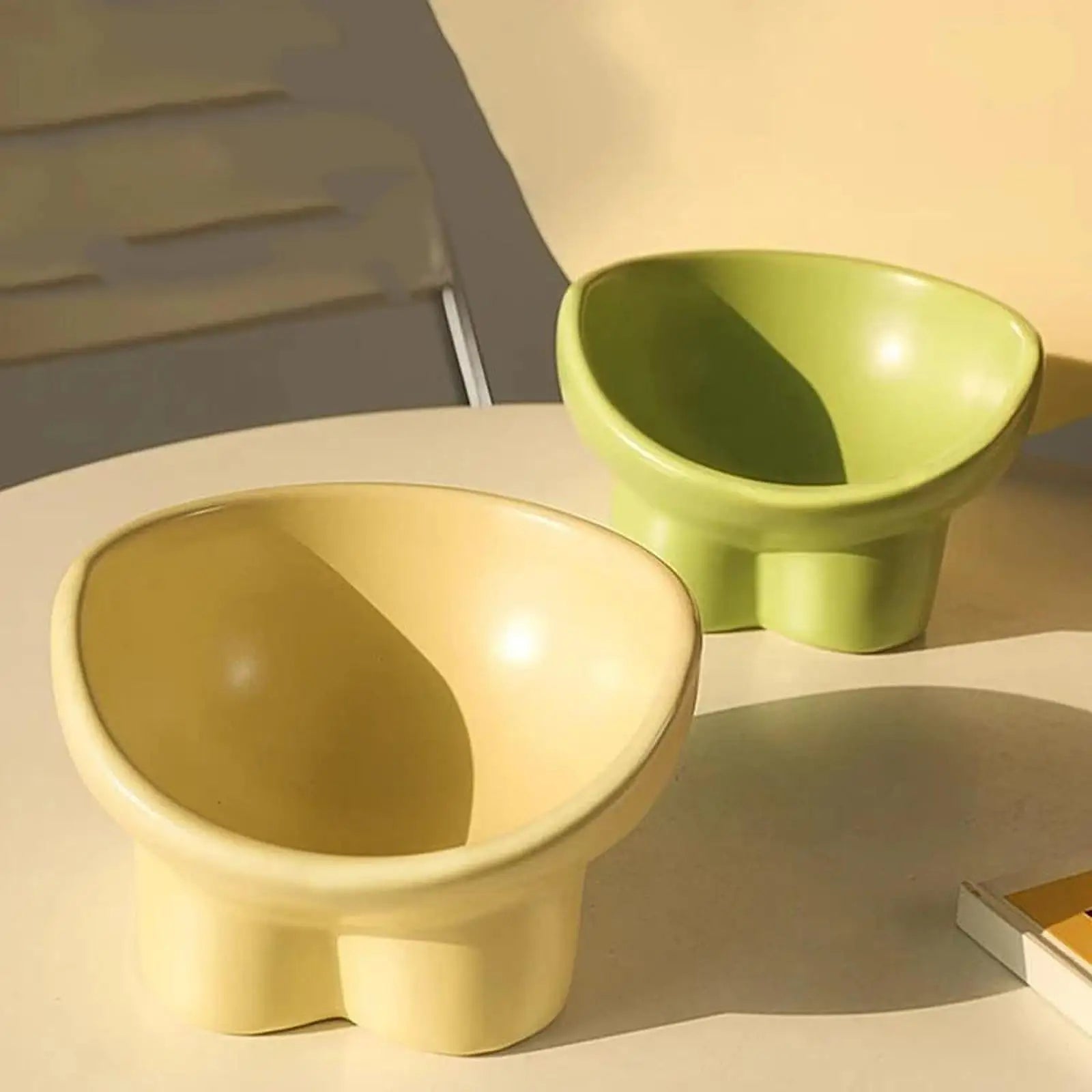 Raised Tilted Pet Bowl – Spine-Protecting Feeder for Cats & Small Dogs