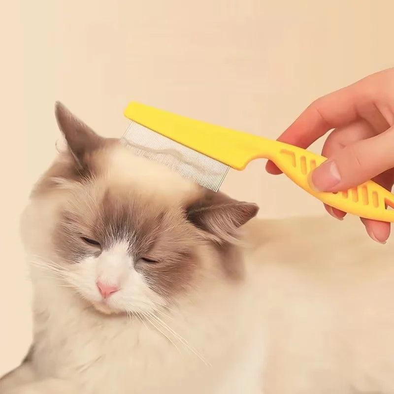 1/2PC Stainless Steel Pet Shedding & Flea Comb – Grooming Tool for Dogs & Cats