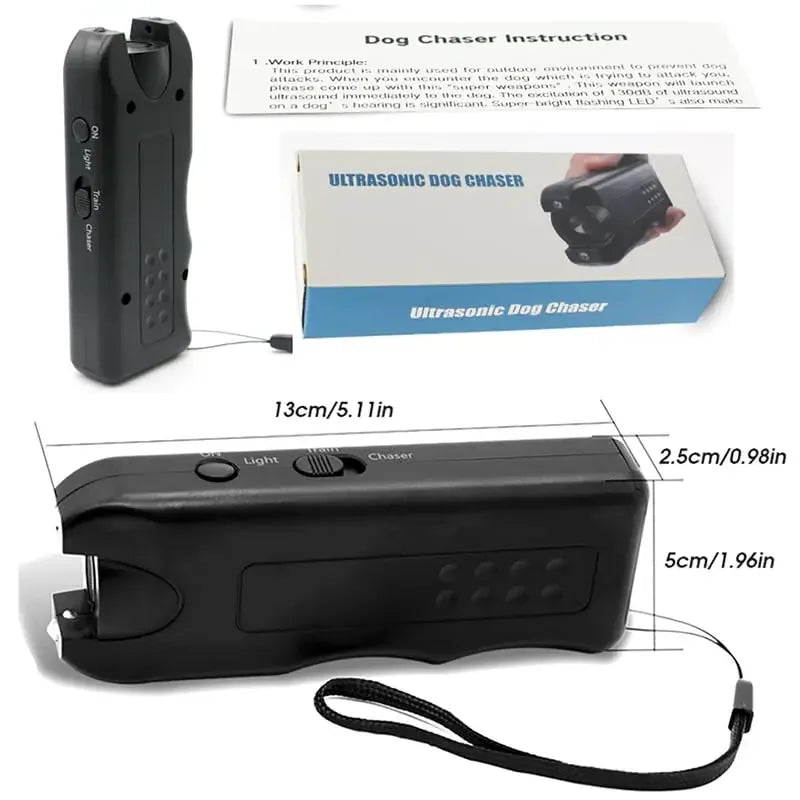 3-in-1 Ultrasonic Dog Repeller – Handheld Anti-Bark & Training Device