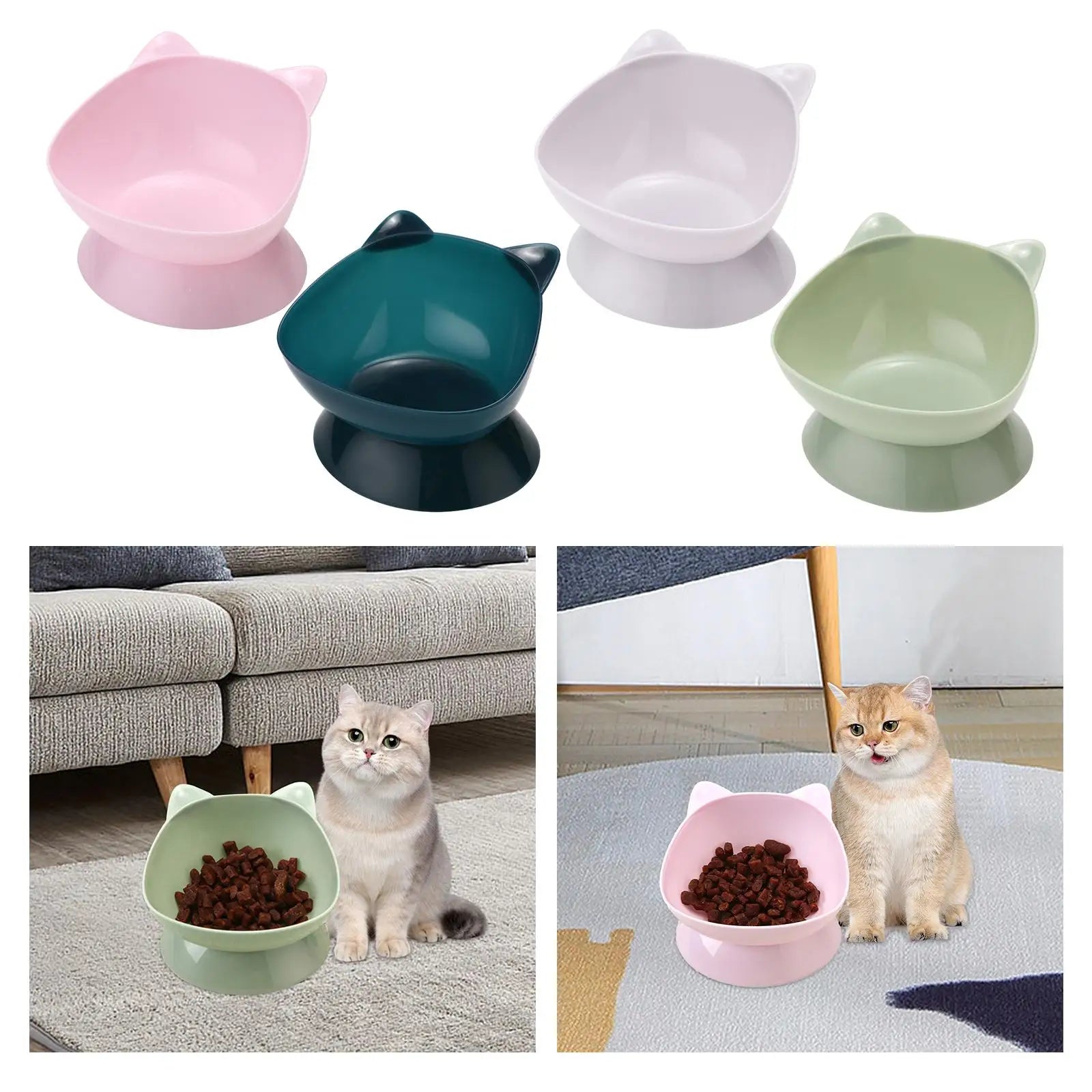 Raised Tilted Pet Bowl – Spine-Protecting Feeder for Cats & Small Dogs