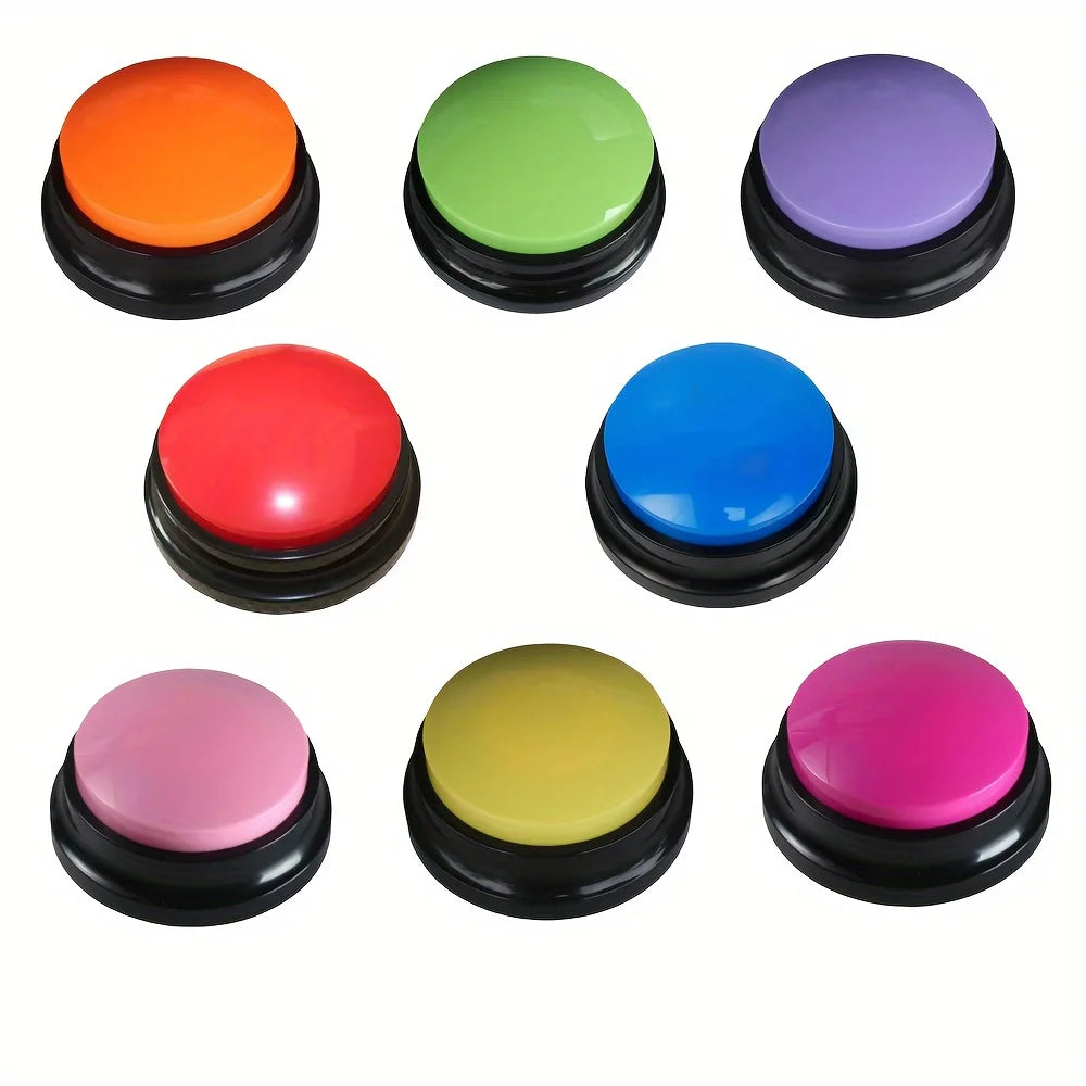 8PCS Dog Talking Buttons – 30s Recordable Voice Training Buzzers for Pets