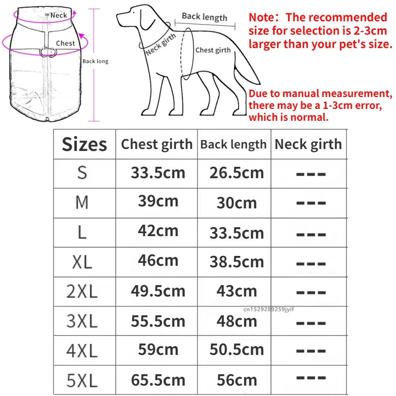 Waterproof Winter Dog Jacket – Warm Padded Vest with Zipper for Small to Large Dogs