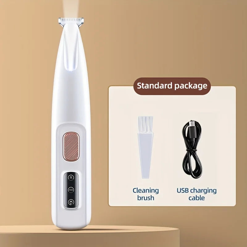 USB Dog Paw Trimmer – LED Light, Waterproof & Low-Noise Electric Pet Groomer
