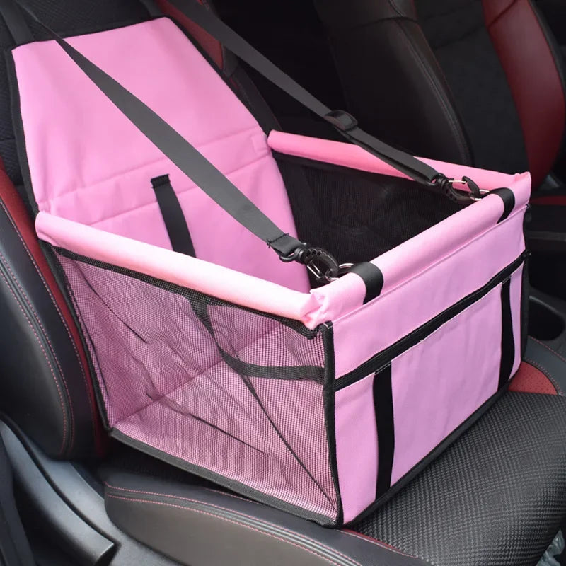 Double-Thick Pet Car Seat Bag – Waterproof Travel Mat & Mesh Hanging Carrier