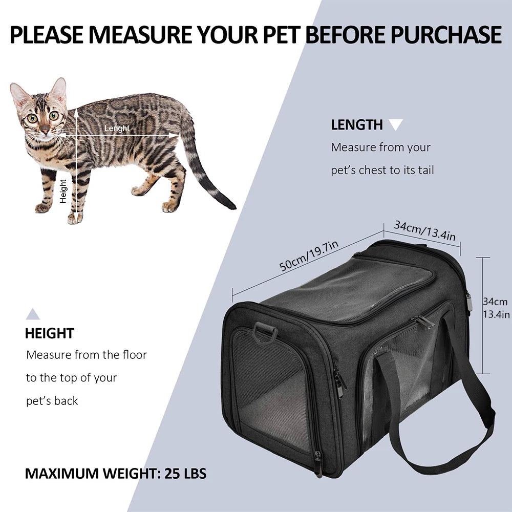 Soft-Sided Pet Carrier Backpack – Airline Approved Travel Bag for Small Dogs & Cats