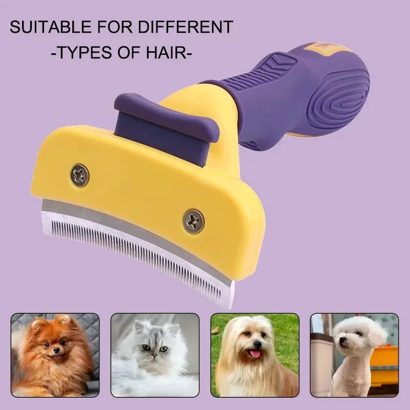 Dog & Cat Grooming Brush – Anti-Knot & Hair Removal Comb for Short Hair Pets