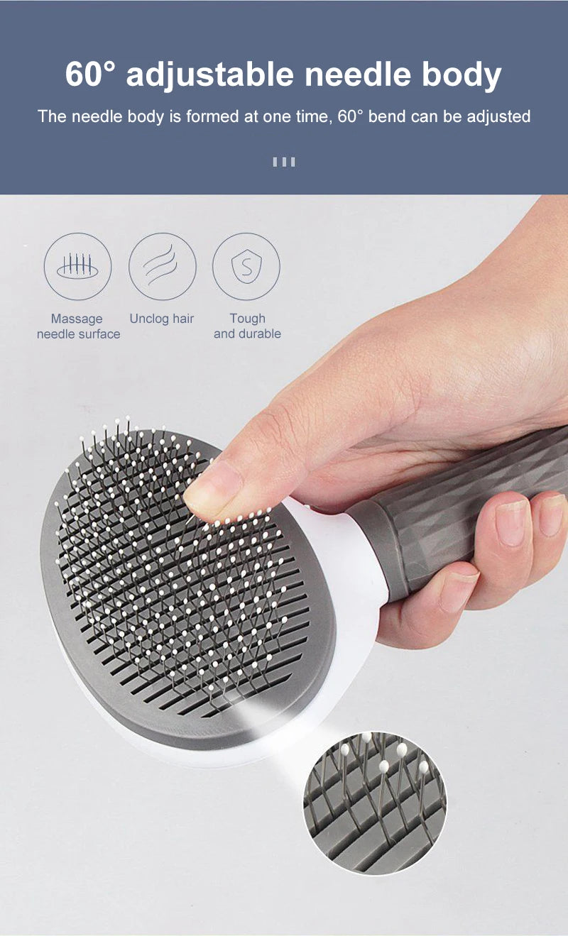 Pet Hair Remover Brush – Grooming Comb for Long-Haired Dogs & Cats