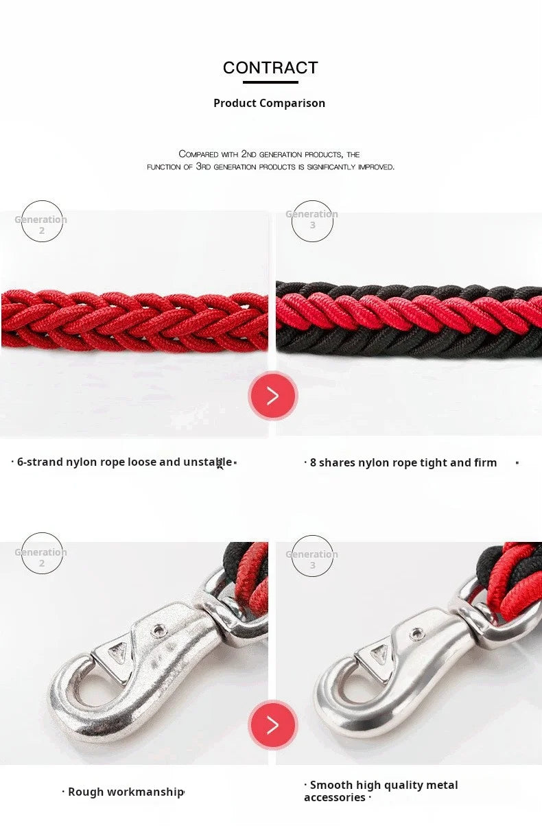 Comfort-Strong 5FT Braided Dog Leash for Training & Walks