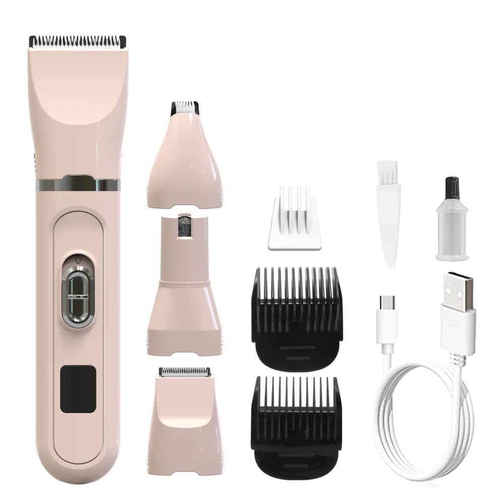 Rechargeable Dog Hair Clippers – Professional Silent Pet Grooming Trimmer