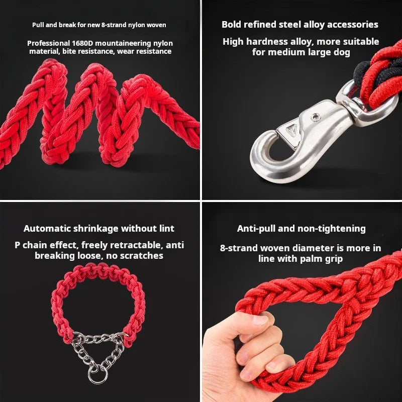 Comfort-Strong 5FT Braided Dog Leash for Training & Walks