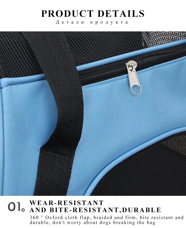 Portable Pet Carrier Bag – Breathable Travel Handbag for Small Dogs & Cats