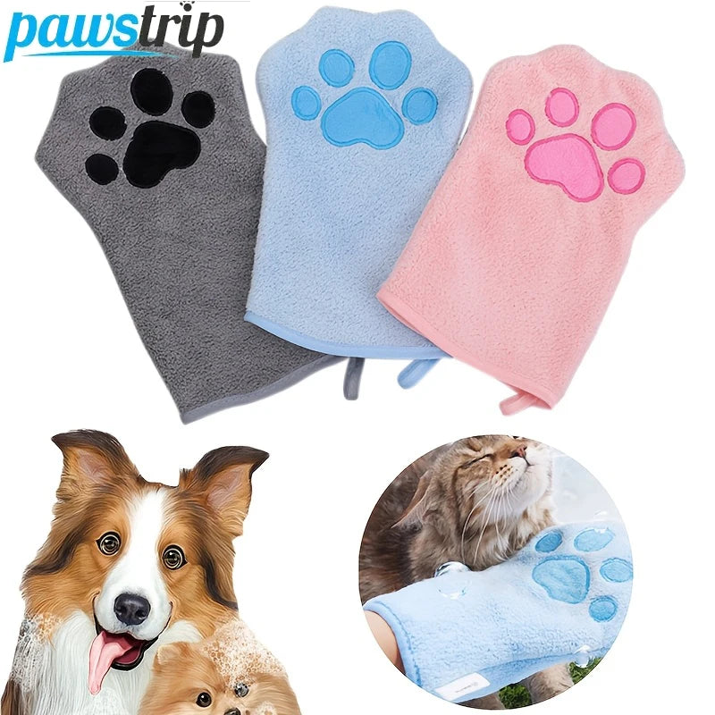 Quick-Dry Dog Bath Gloves – Absorbent Grooming Towels for Dogs & Cats