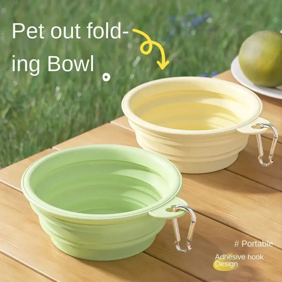 350ml Foldable Pet Travel Bowl – Macaron Color with Carabiner