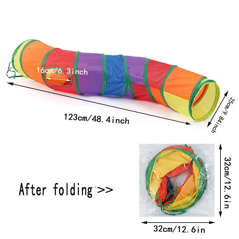 Foldable Cat Tunnel Toy – Breathable Indoor Play Tunnel with Crinkle Paper
