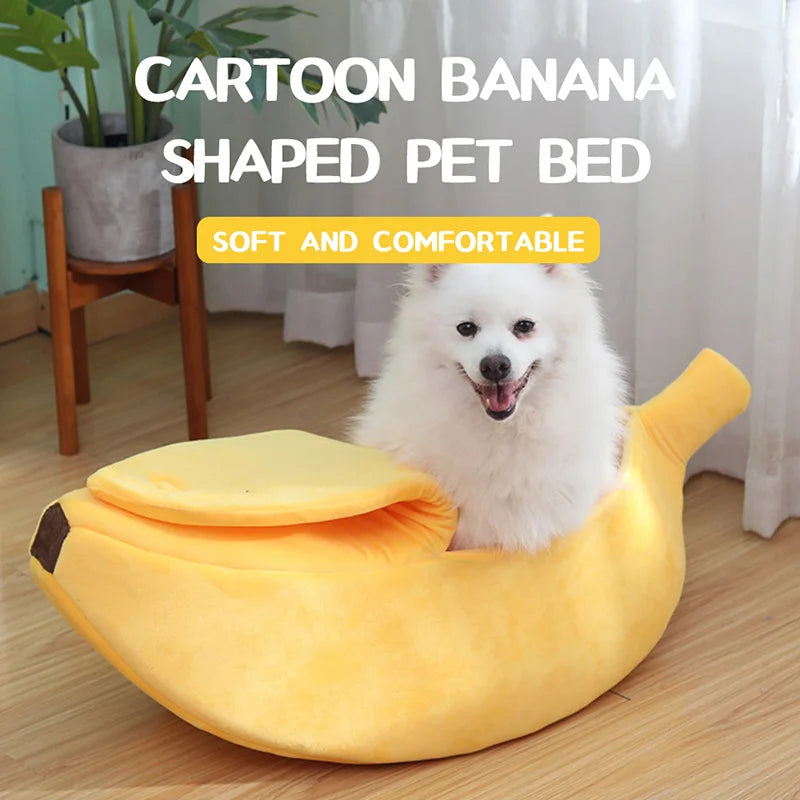 Banana Cat Bed House – Cozy, Portable Pet Cushion for Cats & Small Dogs