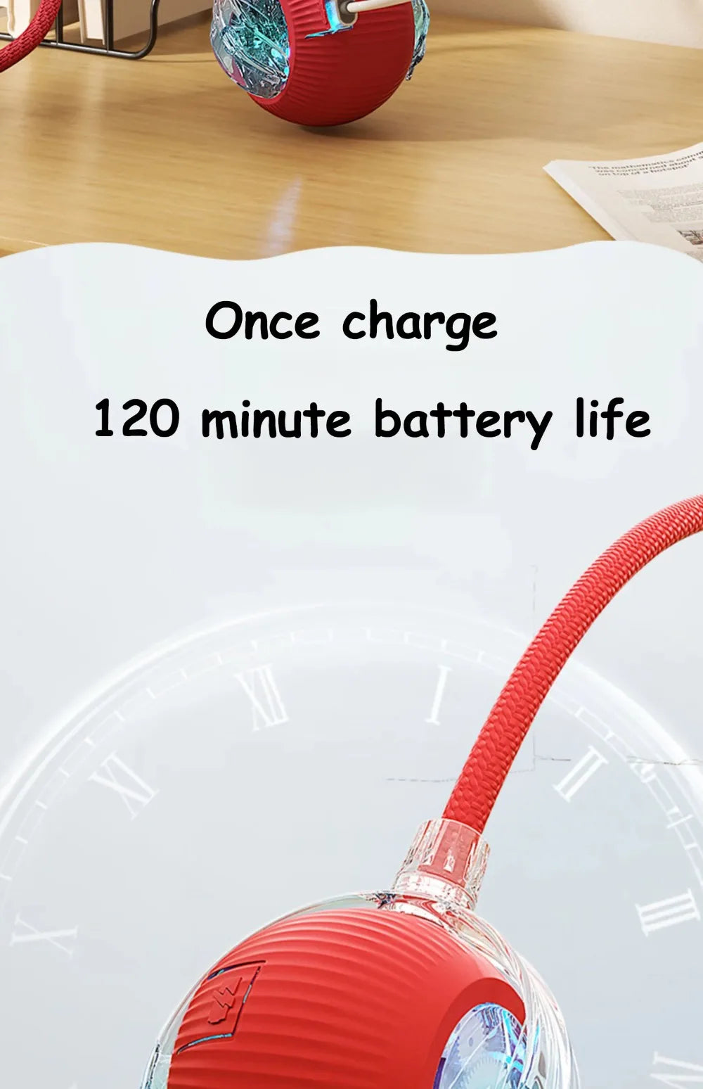 Rechargeable Smart Cat Ball Toy – Auto Rolling with Faux Tail, Imitates Mouse