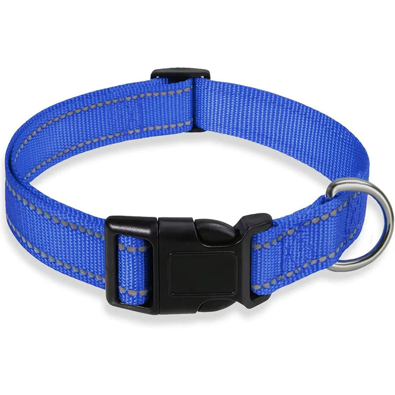 Reflective Adjustable Nylon Dog Collar for Small & Medium Pets