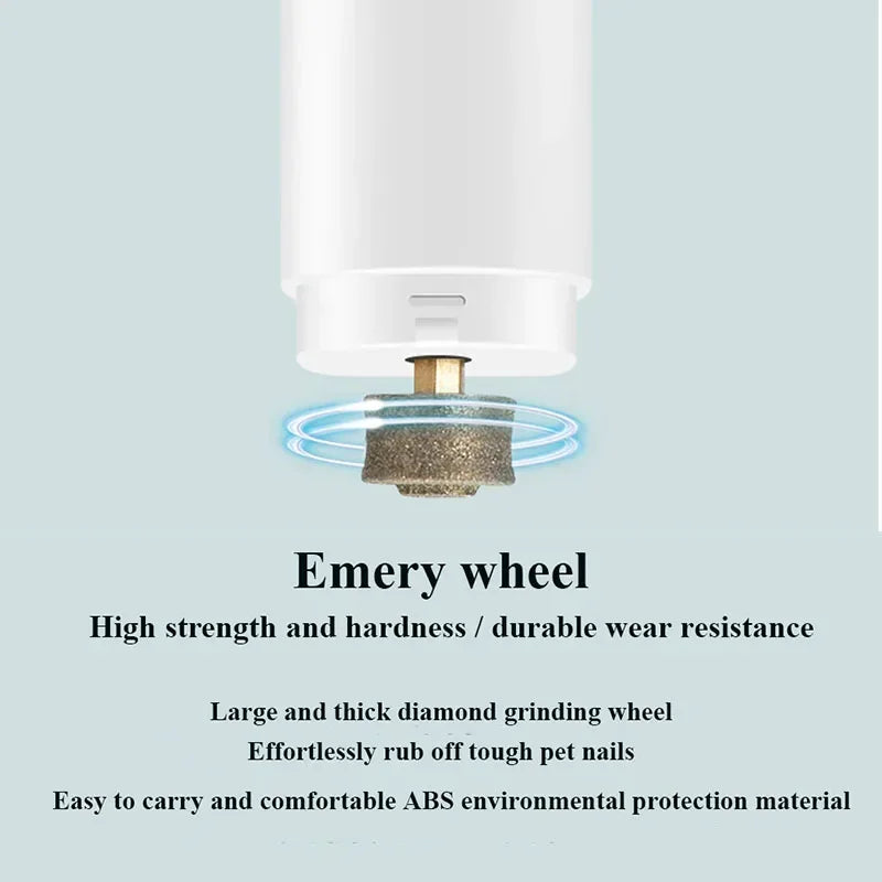 Electric Pet Nail Grinder – USB Rechargeable Dog & Cat Nail Clippers with LED Light