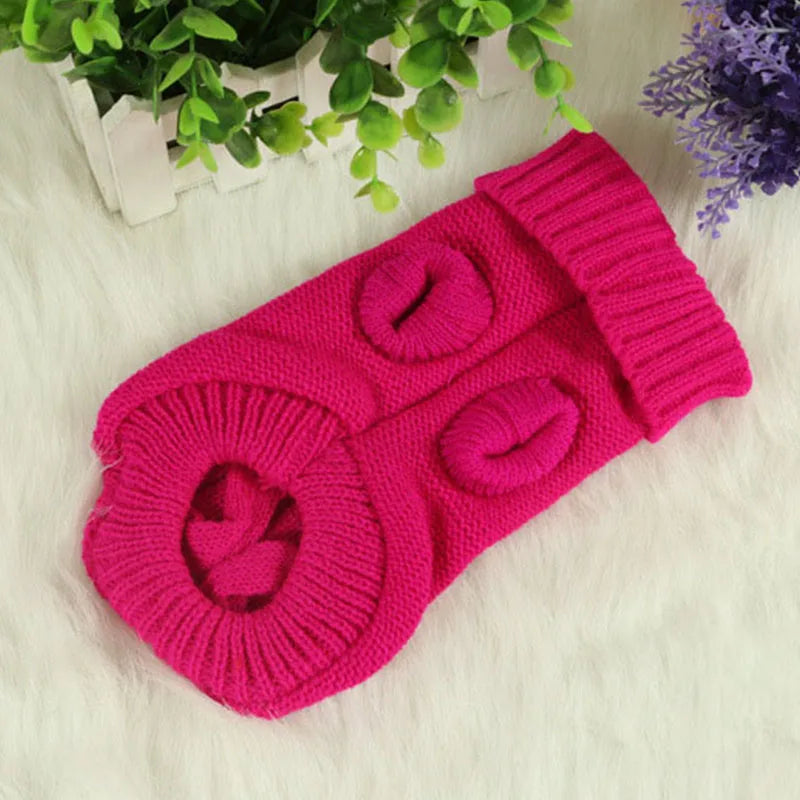 Knitted Dog Sweater – Winter Pet Clothes for Small & Medium Dogs