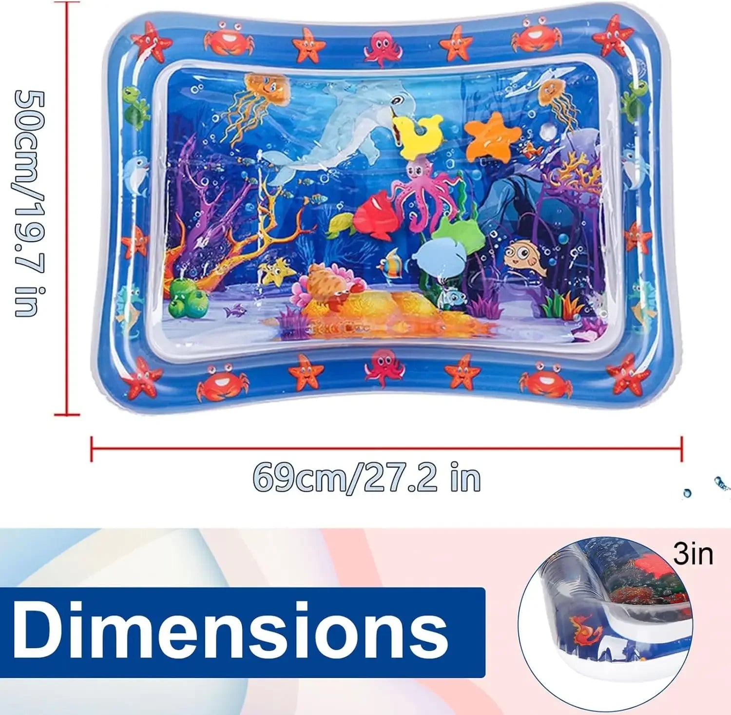 Inflatable Pet Water Play Mat – Ocean-Themed Sensory Mat for Cats & Dog