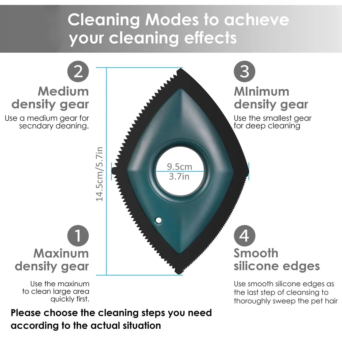 4-Mode Pet Hair Remover Brush – Reusable Cleaning Comb for Furniture & Car Seats