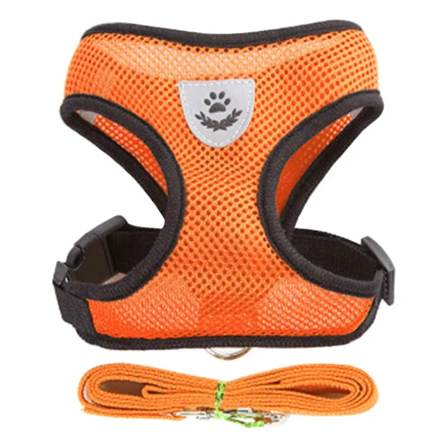 Adjustable Dog Harness & Leash Set – Breathable Vest for Small Dogs & Cats