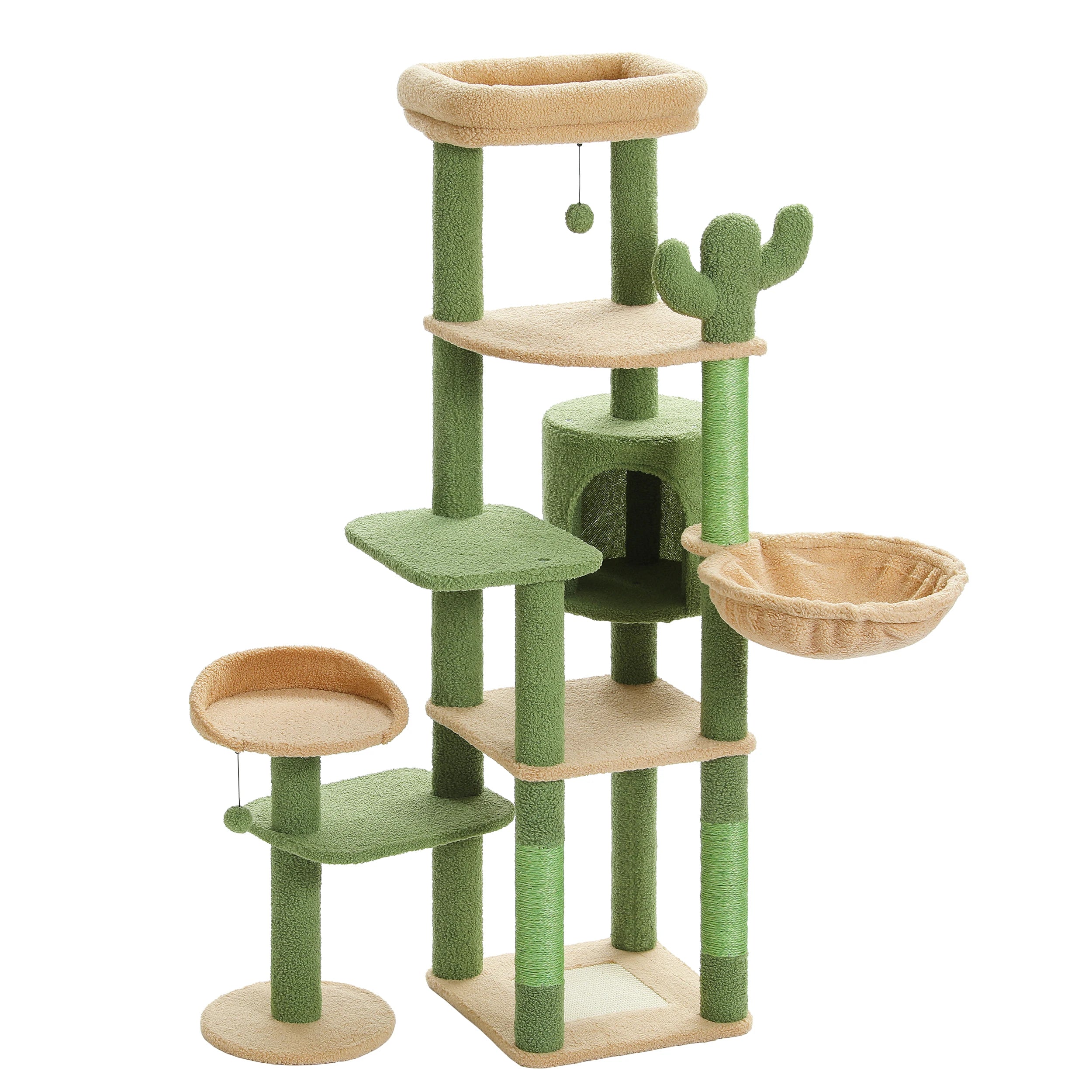 Large Indoor Cat Tree with XL Hammock & Scratching Posts