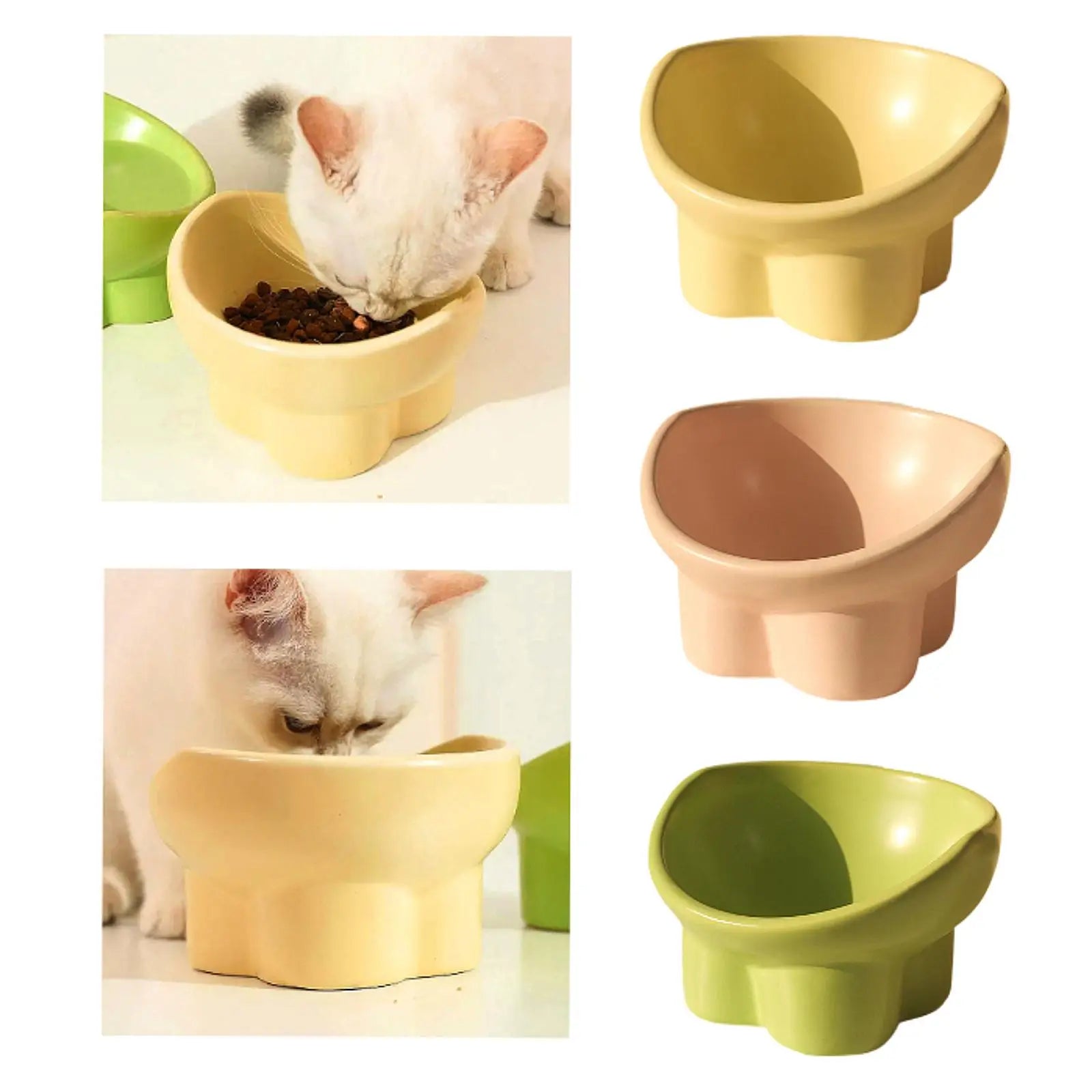 Raised Tilted Pet Bowl – Spine-Protecting Feeder for Cats & Small Dogs
