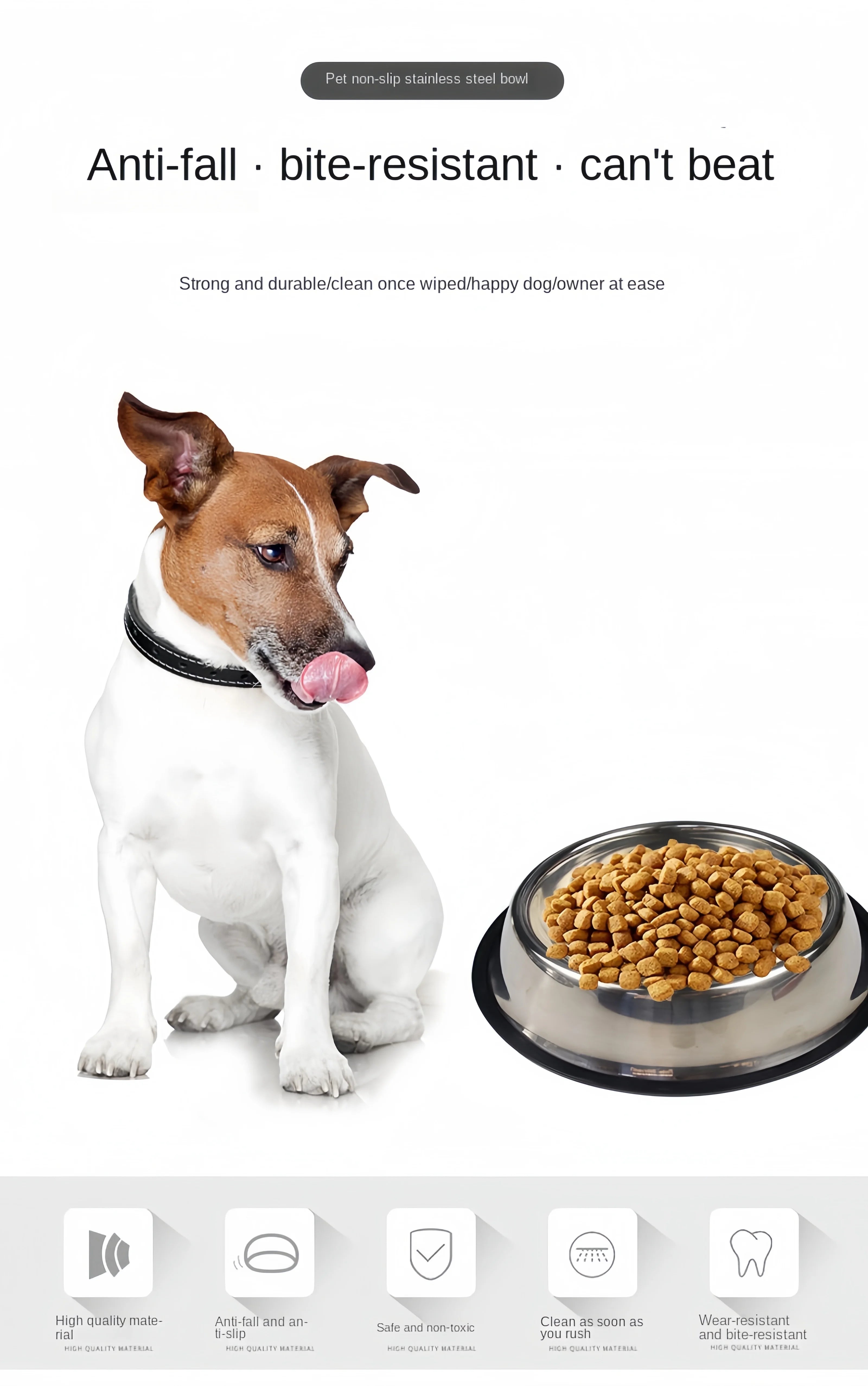 Stainless Steel Pet Feeding Bowl – Durable Food & Water Dish (6 Sizes)