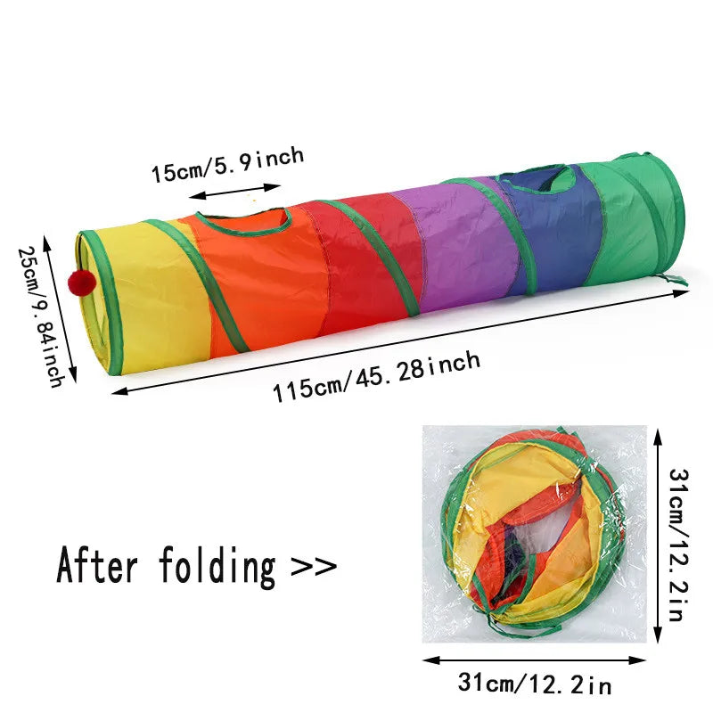 Foldable Cat Tunnel Toy – Breathable Indoor Play Tunnel with Crinkle Paper