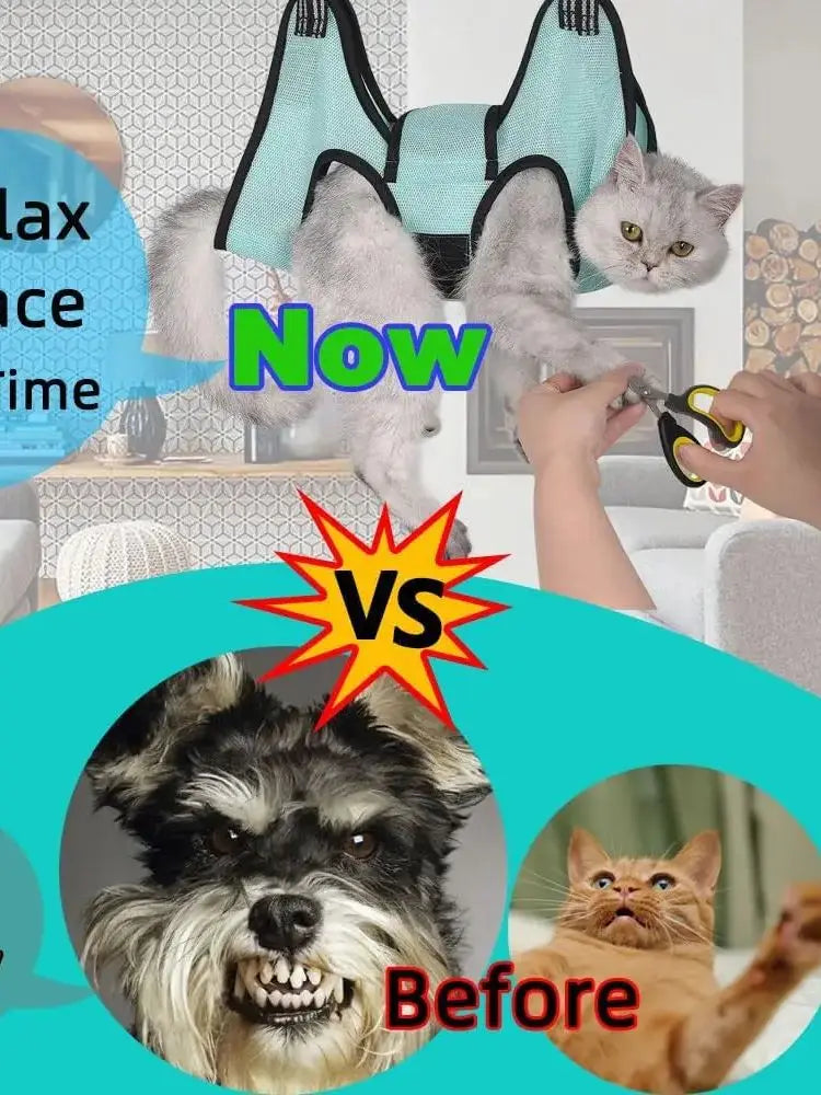 TONG Pet Grooming Hammock Helper – Nail Trimming & Restraint Harness