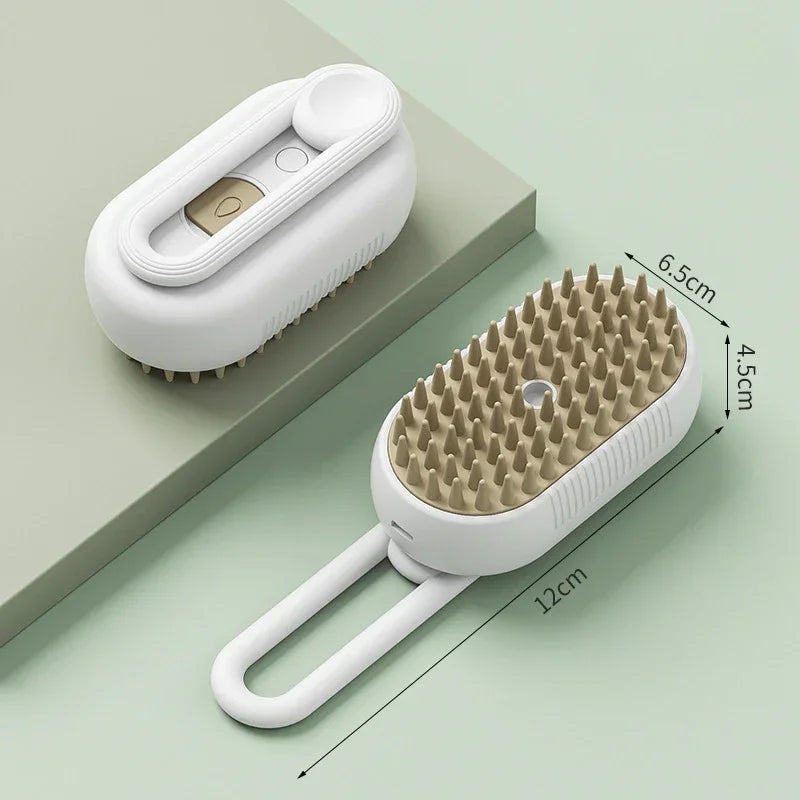3-in-1 Pet Spray Massage Brush – Foldable Steam Comb for Bathing & Hair Removal