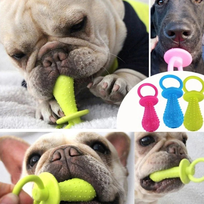 Rubber Bone Chew Toy – Bite-Resistant & Teeth Cleaning Toy for Small Dogs