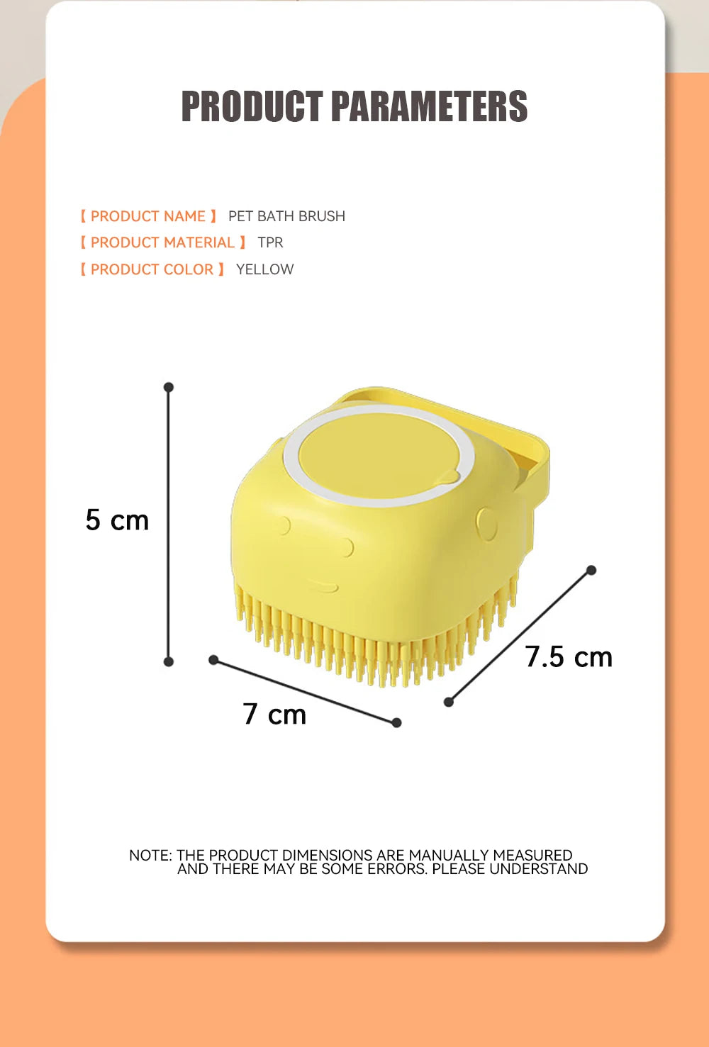 Silicone Dog Bathing Brush – Pet Shampoo Dispenser & Massage Grooming Tool