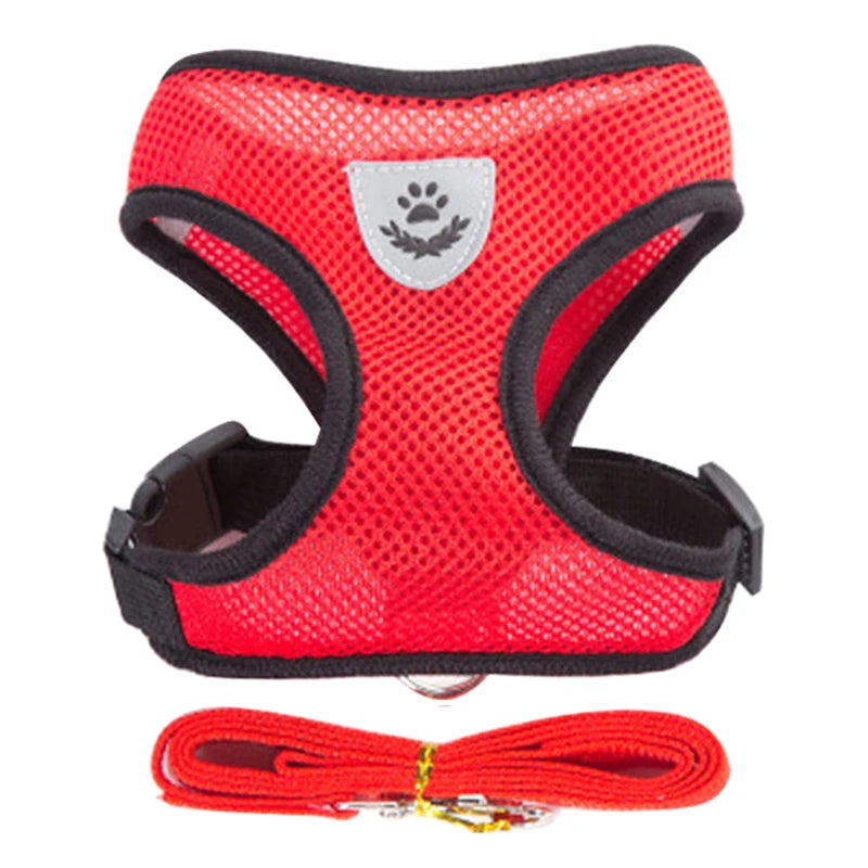 Adjustable Dog Harness & Leash Set – Breathable Vest for Small Dogs & Cats