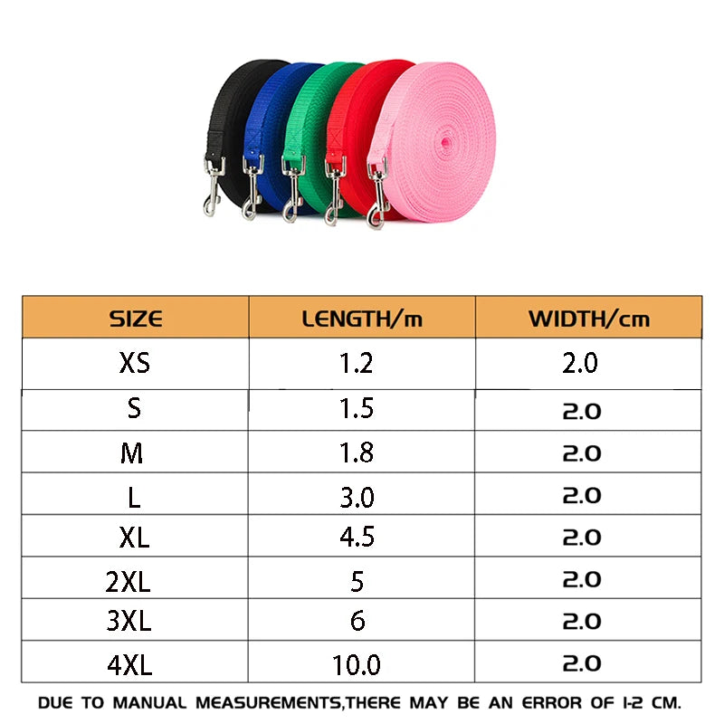 Long Dog Training Leash – Outdoor Running Lead for Small & Large Dogs