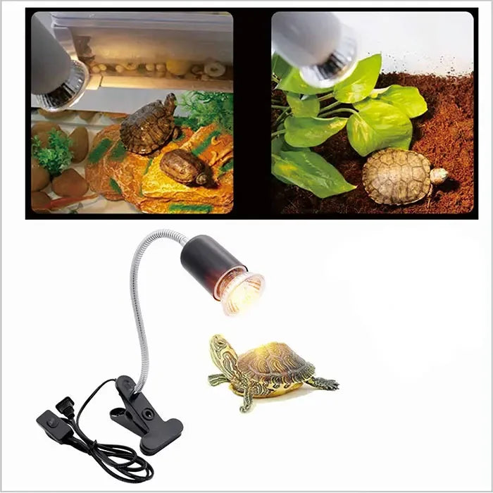 50W Reptile Heat Lamp with Adjustable Gooseneck & Bulb