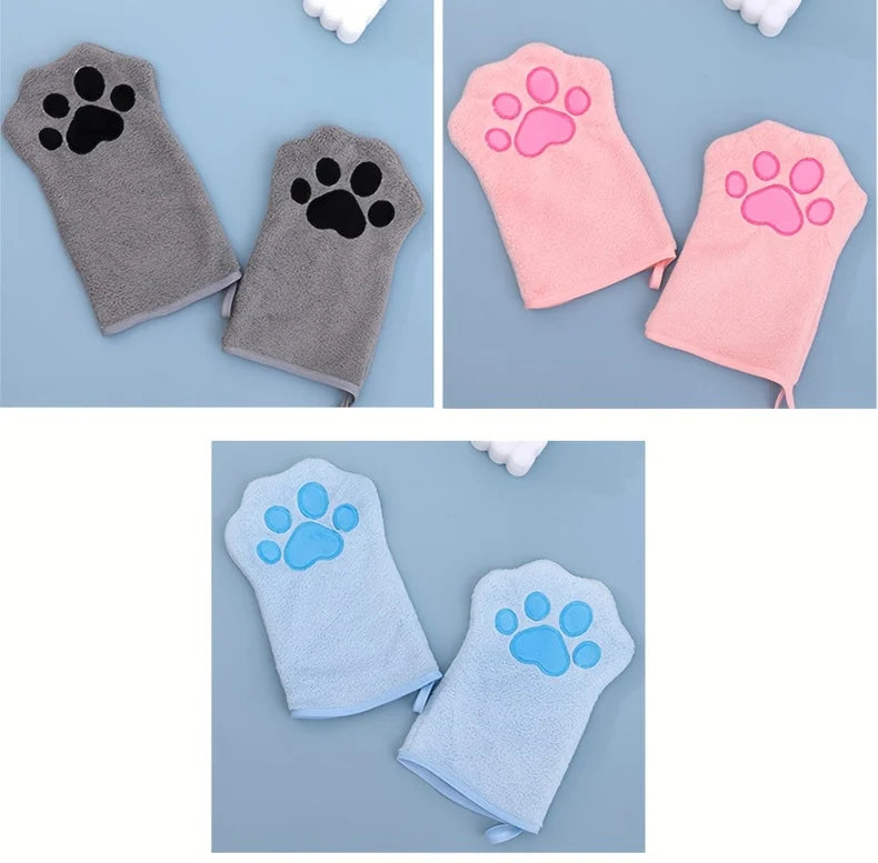 Quick-Dry Dog Bath Gloves – Absorbent Grooming Towels for Dogs & Cats