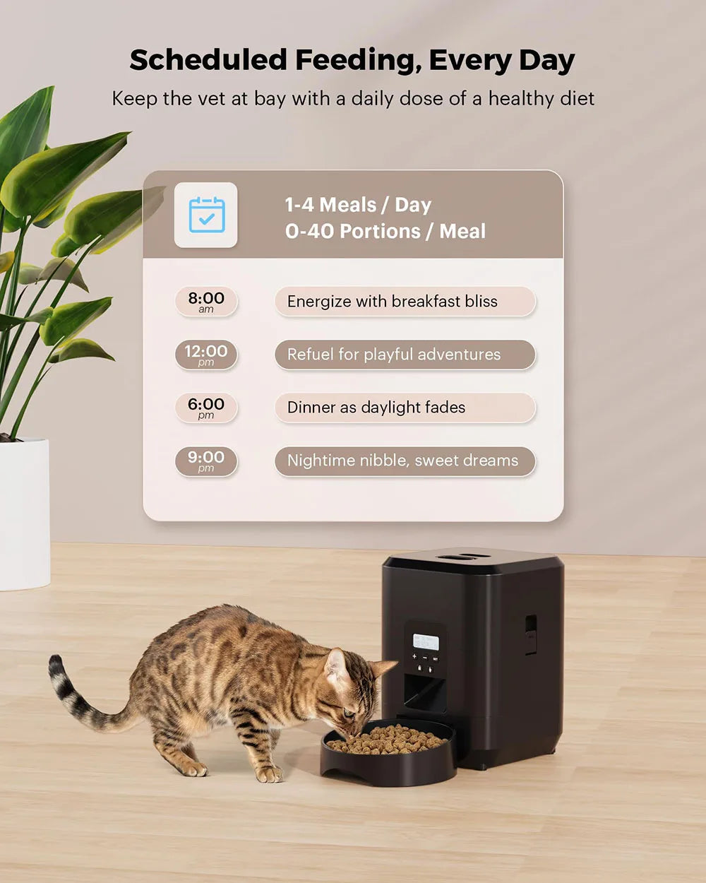Smart Automatic Pet Feeder – Timed Cat & Dog Food Dispenser